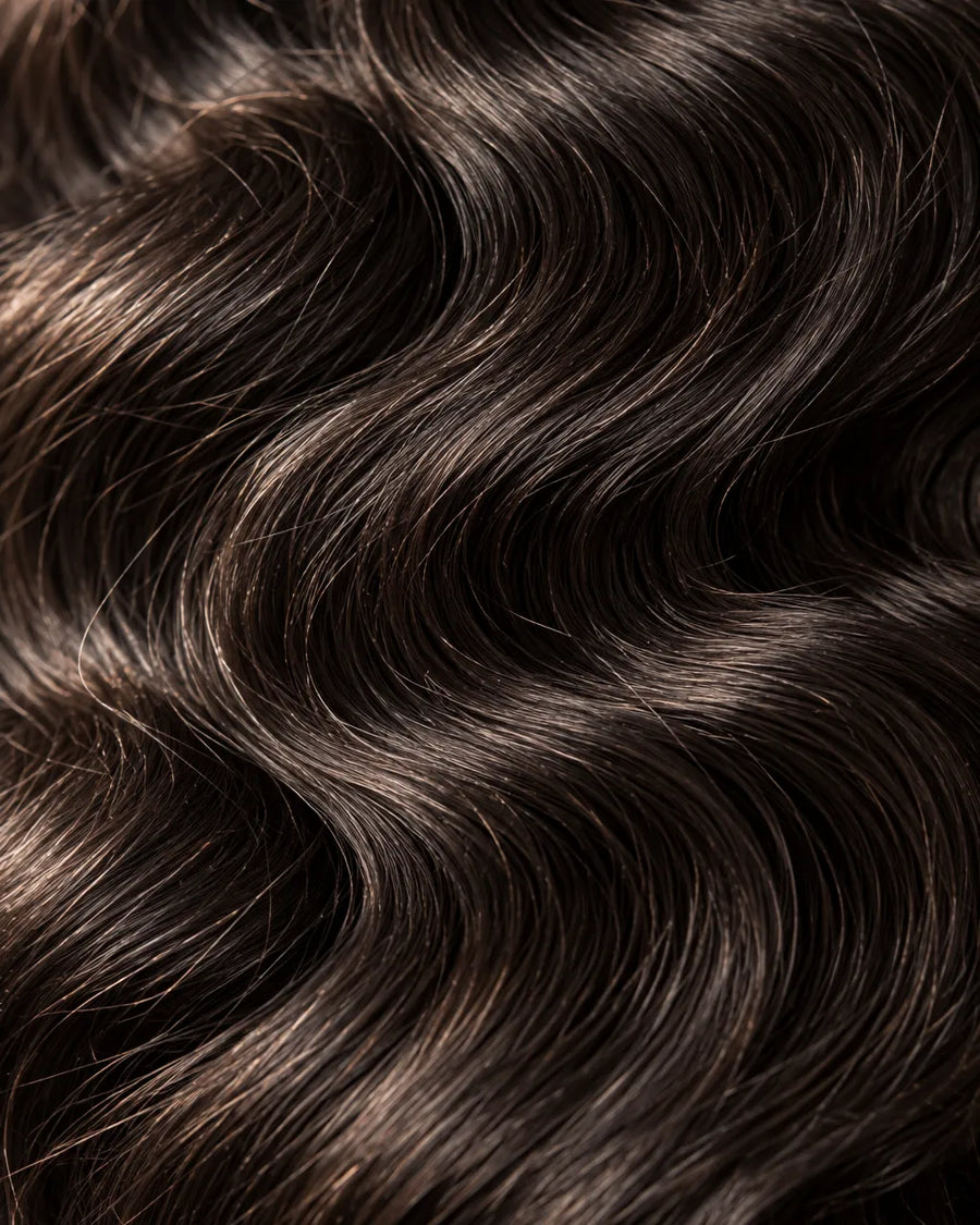 Détail de la fibre · Loose Wave 16 pouces